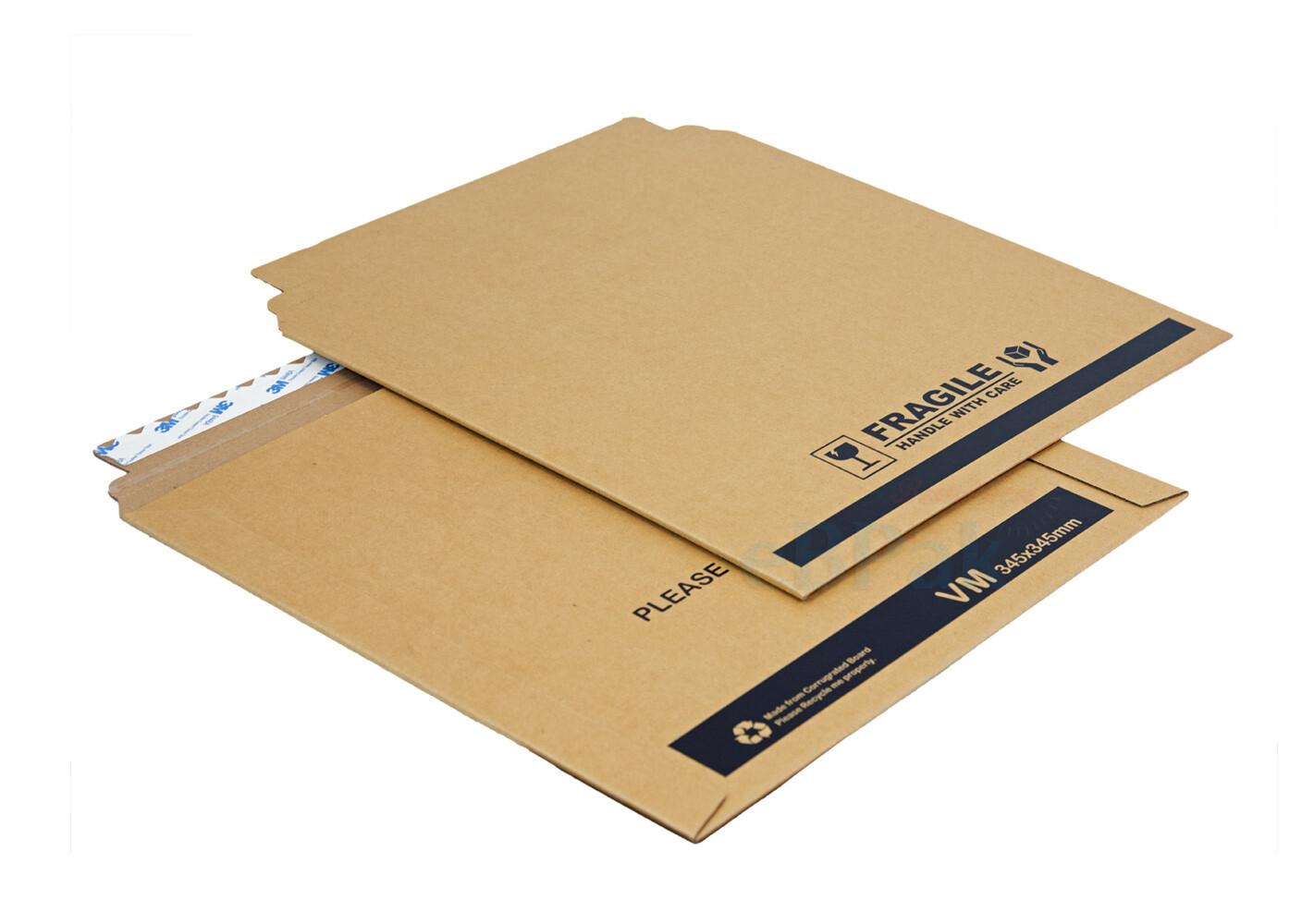 100x 12″ Vinyl Record Mailer BLACK EDITION 345 x 345mm Rigid LP Mailers