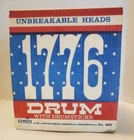 RARE BIG VINTAGE CHEIN TOY DRUM & STICKS 1776 PATRIOTIC New in Box No. 268