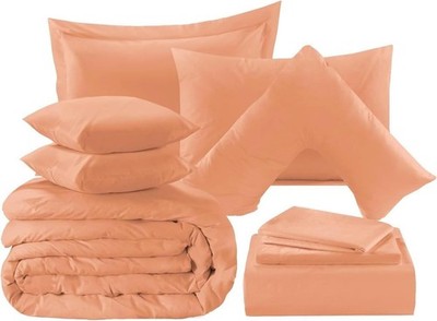 Easycare Uni Polycotton Pfirsich Komplett Bettwäsche Set Weich Atmungsaktiv Bettwäsche
