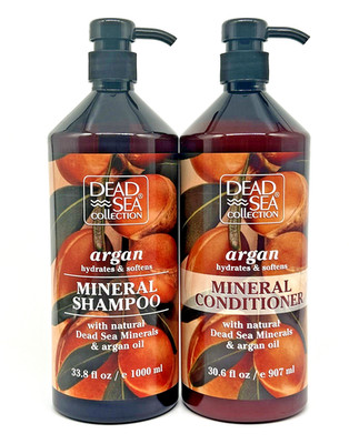 Dead Sea Collection Argan Shampoo Conditioner Set 33.8oz Salon Hydrating