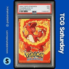 1999 TOPPS POKEMON THE FIRST MOVIE #E5 CHARMELEON #5 BLUE LOGO PSA 7