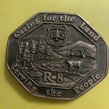 Vintage RARE 1987 Western Heritage Co. R-8 US Forest Service Shield Belt Buckle