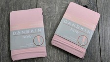 Danskin Footless Shimmer Tights NEW Size 12-16 SET OF TWO Dance Tights Pink