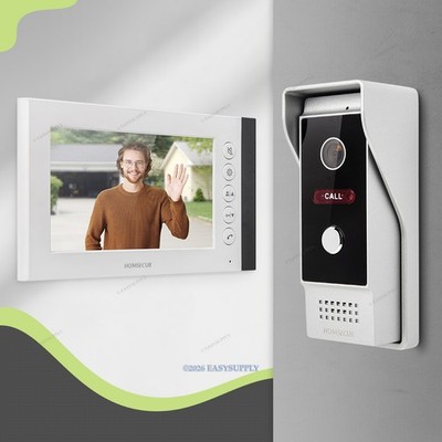 HOMSECUR 4 Wire 7'' 1080P Video Doorphone Entry Intercom Monitoring Security