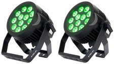 2 American DJ ADJ 12P HEX IP Outdoor RGBAW UV LED DMX Par Can Wash Up-Lights