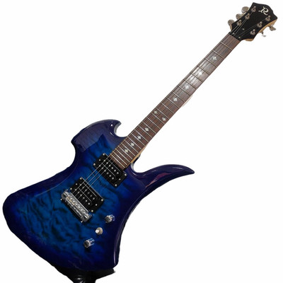 Japan Vintage Fernandes Burny Mockingbird Blue Quilted Maple Electric Guitar