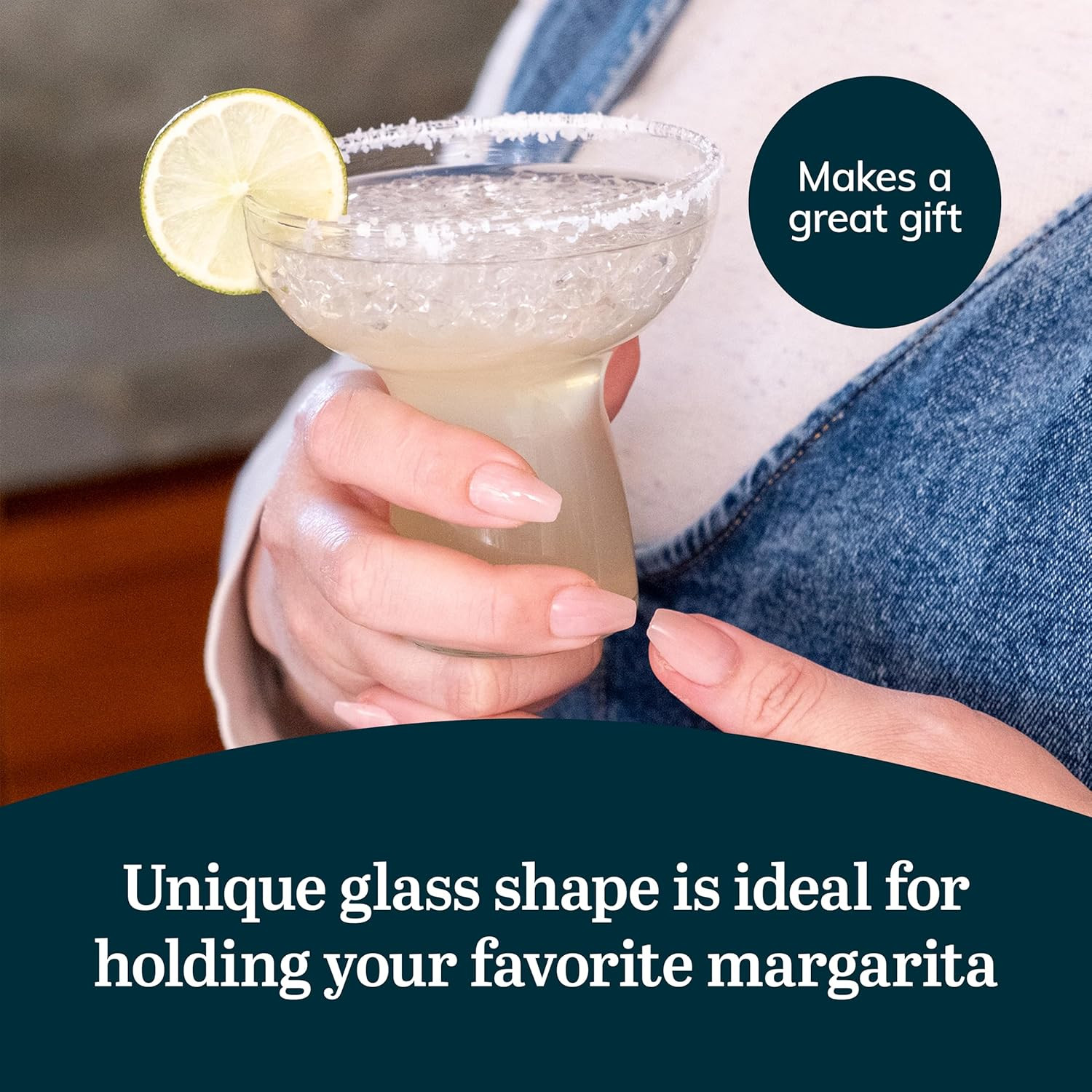 Libbey Stemless Margarita Glasses Set of 6, 10.25 Ounces Classic Margarita Glass