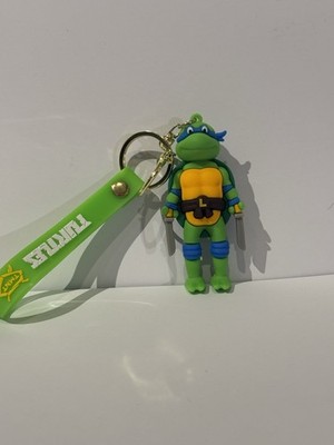TMNT Cartoon Character Soft Rubber Keychain Key Ring Holder/Leonardo