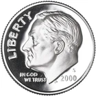 2000 S SILVER ROOSEVETT DIME