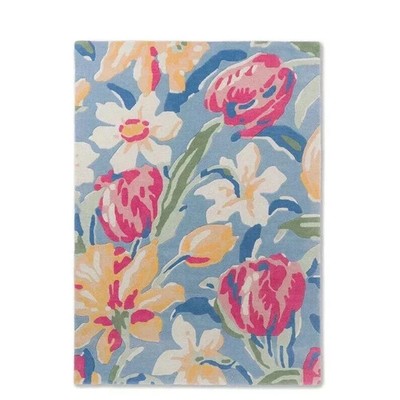 New Luxury Hand Tufted 100% Nz Wool Rug Color Flower Multi Handmade Carpet Rug