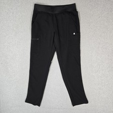 FIGS Women Scrub Pants S Black Pants Jogger Yola Yoga Zipper PO 3748 READ