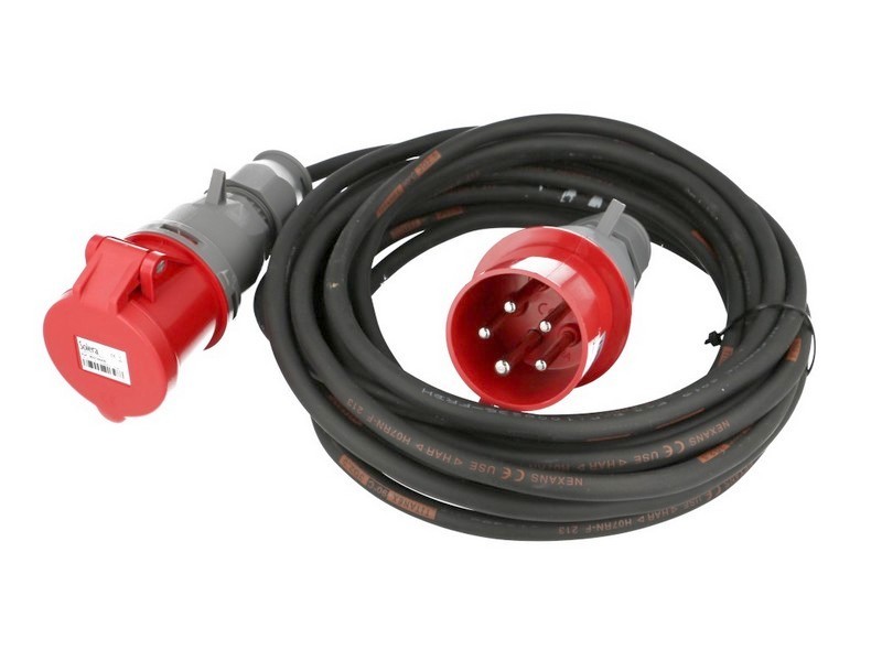 Rallonge 5x32A tétrapolaire étanche de 10m en câble IP44