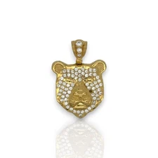 Tiger Cz Pendant - 14K Yellow Gold