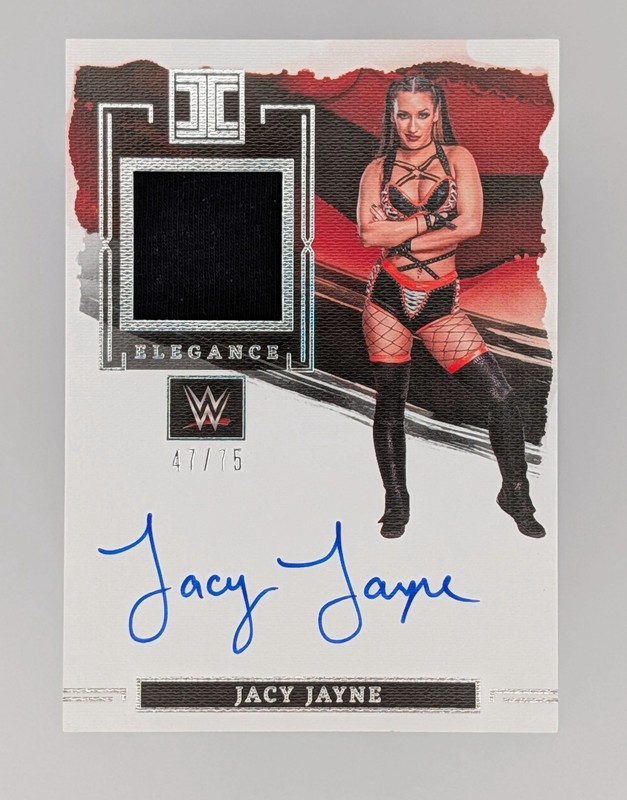 2023 Panini Impeccable WWE Jacy Jayne Elegance Memorabilia Auto Autograph #/75