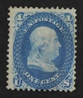 CKStamps: US Stamps Collection Scott#63 1c Franklin Mint H OG CV$275