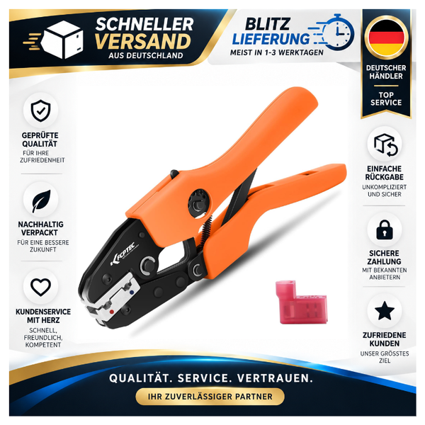 KF Cptec Crimpzange FüR Isolierte 90 -Flachstecker 20–18 16–14 Awg, Ergonomisch-image