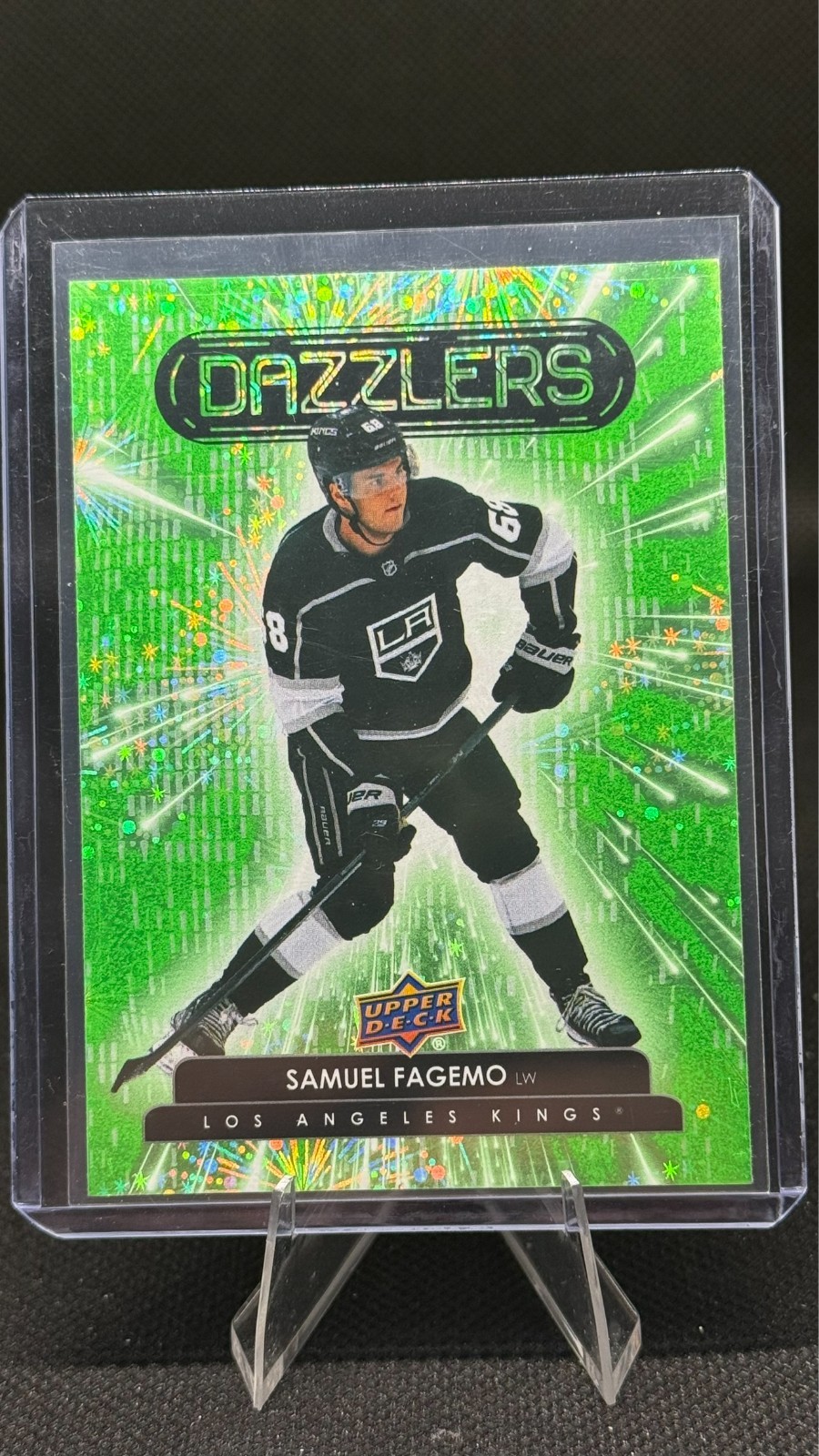 Samuel Fagemo 2022-23 Upper Deck Series 2 Green Dazzlers RC #DZ-87 Kings