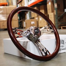 18 Dark Flame Steering Wheel 3 Spoke Freightliner Kenworth Peterbilt Volvo