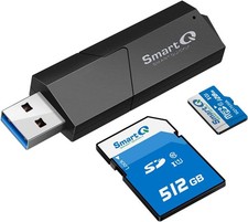 SmartQ C307 USB 3.0 Portable Card Reader for SD, SDHC, SDXC, Single, black