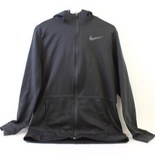 Nike Dri-Fit Standard Fit Black Hooded Zip-Up Jacket Women's Medium
