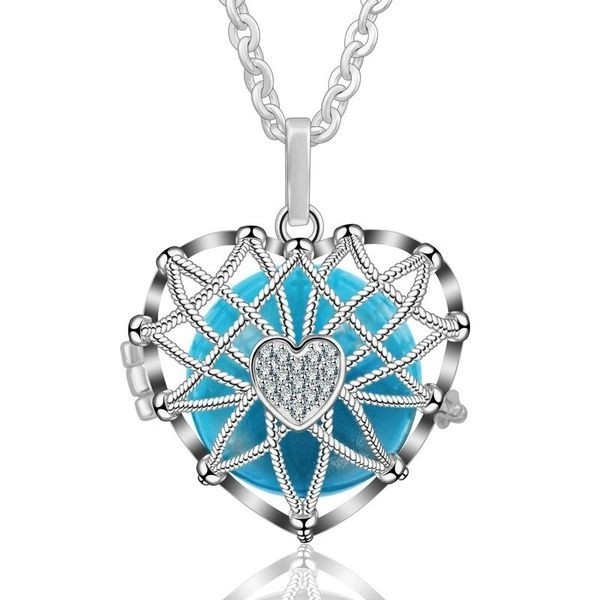 Bola de grossesse coeur en cordage et cristaux précieux avec carillon bleu