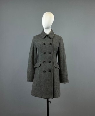 Weekend Max Mara Gray Wool Double Breasted Coat Size IT 40 GB 8 / US 6