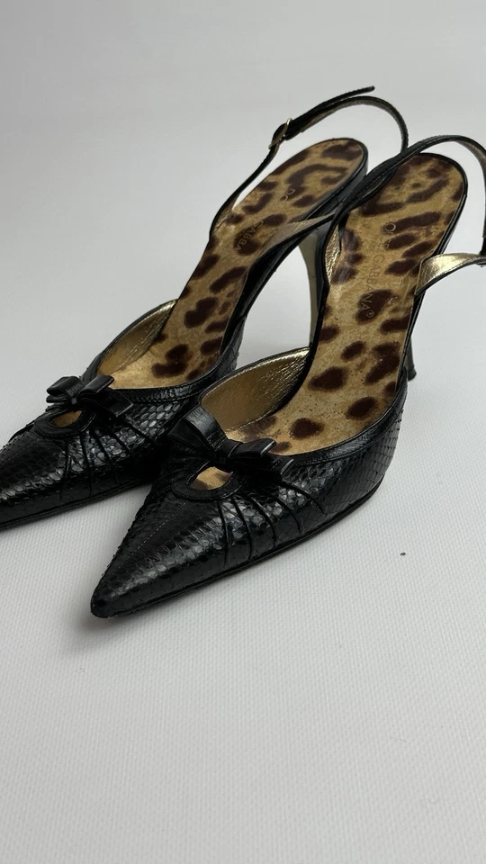 Tacones negros leopardo vintage Dolce Gabbana talla 38 Foto 4 de 4