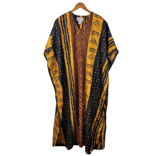 PALM ANGELS Abito Caftano Muumuu Vintage Taglia Unica Medium Large XL 1X 2X Leggero Tribale