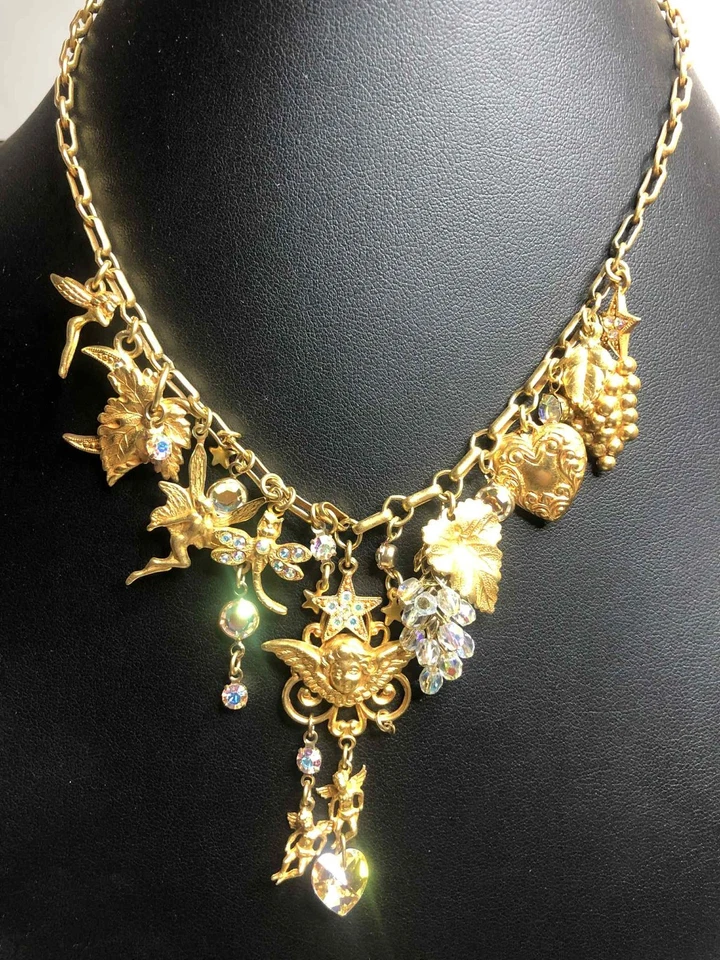 8210 Kirks Folly Angel Querubín Cristal Dije Colgante Collar 15" Foto 2 de 4