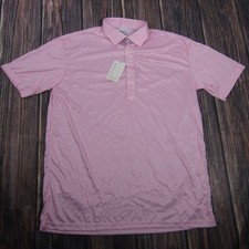 Collars Co Polo Shirt Mens XL Pink Gingham Dress Collar Golf Performance Top