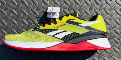 100074182 | Men s 11.5 Reebok Nano X4 'Hyper Green Vector Red  Training Shoes