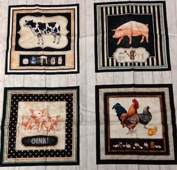 Panel de parches con imágenes de granja rural por quilting Treasures ~ crudo #29889-E Foto 2 de 4