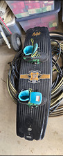 Hyperlite Wakeboard with Bindings/Boots Black with Blue Liner Size 11