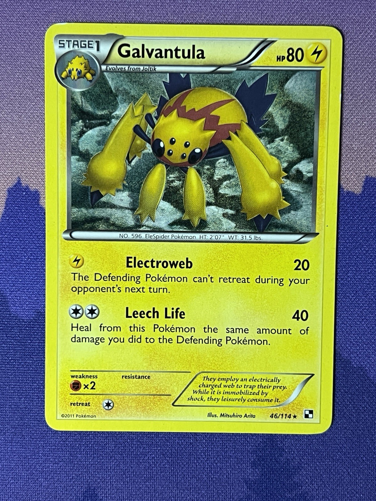 Pokemon Card Galvantula Black & White 46/114   Non-Holo Rare TCG