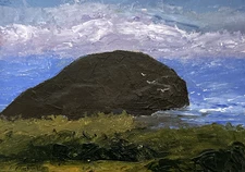 Headlands 5x7 Original Impressionism Acrylic Seascape Home Art