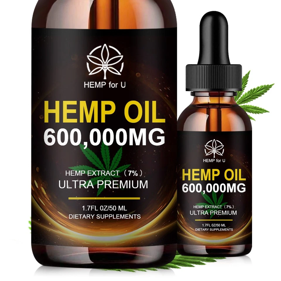 HEMP FOR U Hemp Seed Oil 100% Pure Cold Pressed Ultra Premium Pain Relief Oil, 50ml