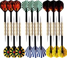 18-Piece Steel Tip Darts Set, Professional Metal Darts for Dartboard