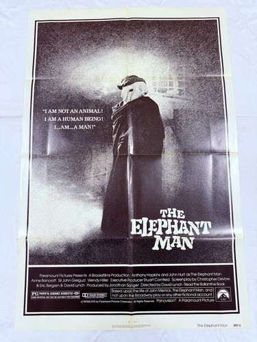 1980 The Elephant Man Original 27x41 Movie Poster David Lynch Anthony Hopkins