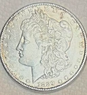 1889 P Morgan borderline AU/GEM bright luster, no shipping, Sigma tested genuine
