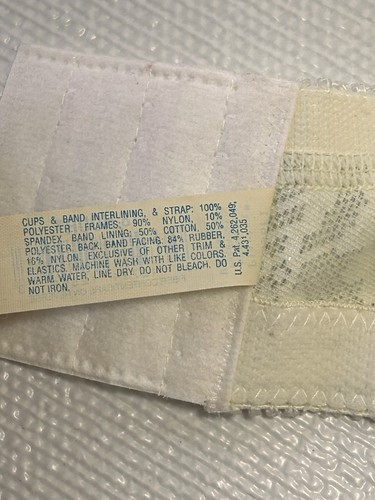 Playtex 18 Hour Bra Comfort Strap Size 38B style 4693 White Soft Cup NOS VTG - Picture 6 of 19