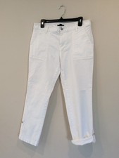 Tommy Hilfiger Women  s Size 10 White Casual Convertible Roll-Up Travel Pants