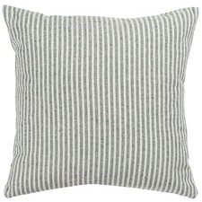 Woven Ticking Stripe Cushion Cover in Hunter Green. Nautical Stripes. 17x17"