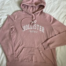 Hollister California Hoodie L Dusty Pink Long Sleeve Logo Y2K Preppy Girly