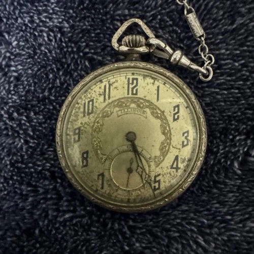 Antique Illinois Pocket Watch 17 Jewel Does Not Run Early 1900s
