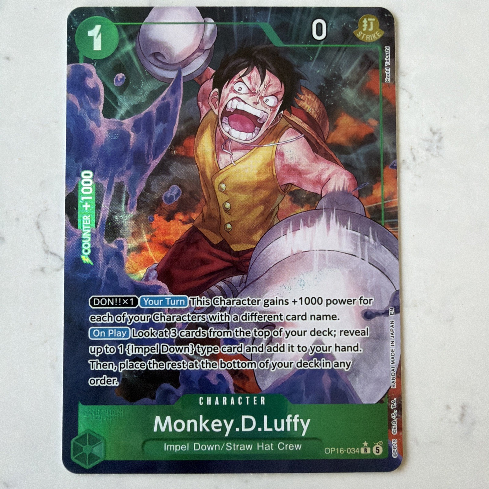 Monkey.D.Luffy Alt Art (OP16-034) | OP16 - The Time of Battle | ENGLISH