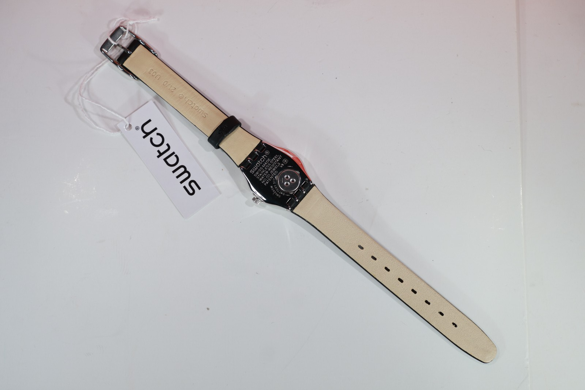 Swatch Aim At Me Womens Watch 24mm Silver Tone Black Swiss Made WR New Battery Swatch Irony Watch Women 26mm Black Dial Silver Tone Round  main image 3