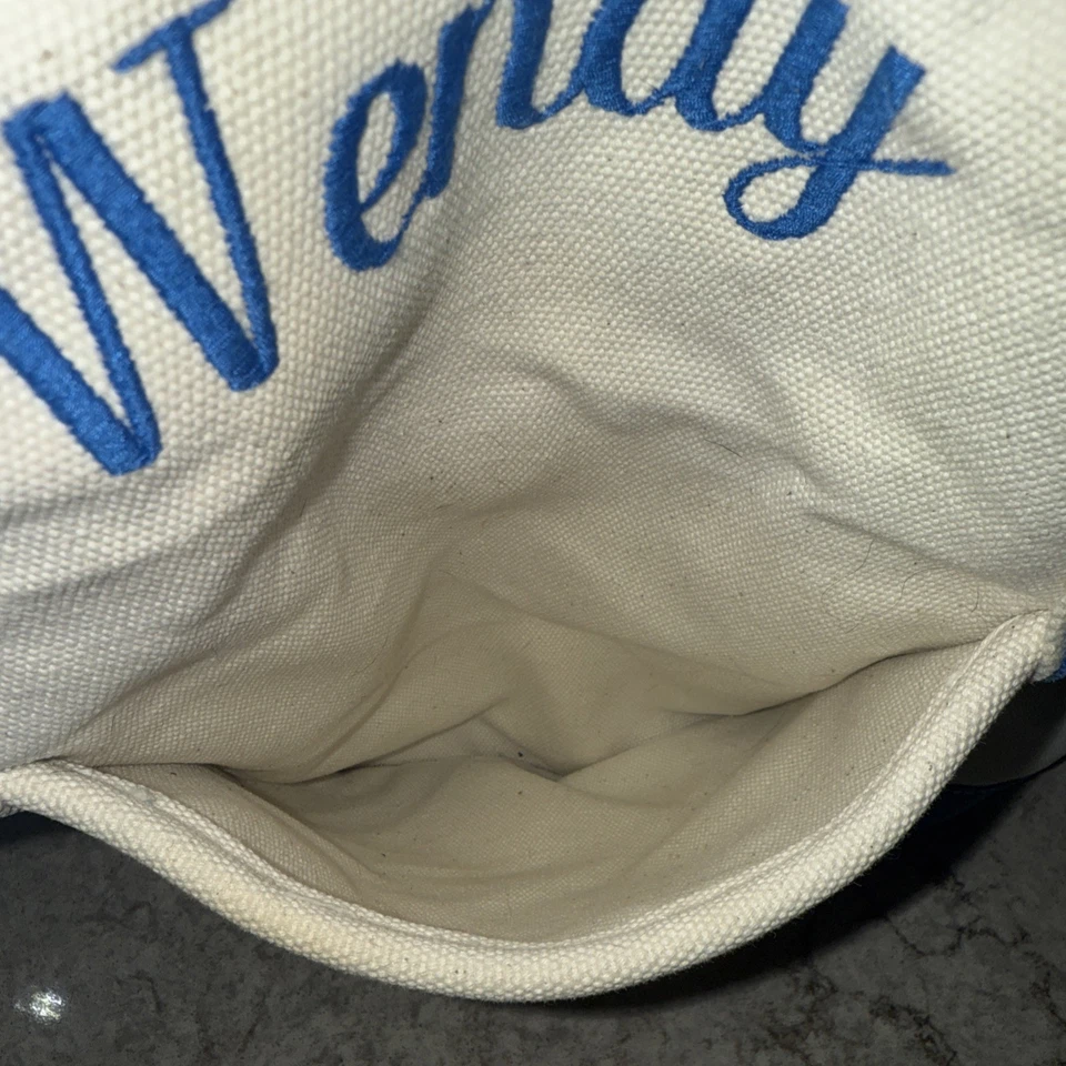 Bolso de hombro Lands End grande de lona con 5 bolsillos azul crema WENDY personalizado Foto 4 de 4