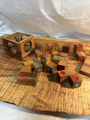 Dice Cube -  WPG - 3D Wooden Teaser Puzzle - Complete With Instructions