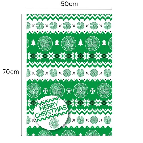 Celtic FC Christmas 4 Sheets & 4 Tags Gift Wrap Bundle - Picture 3 of 4