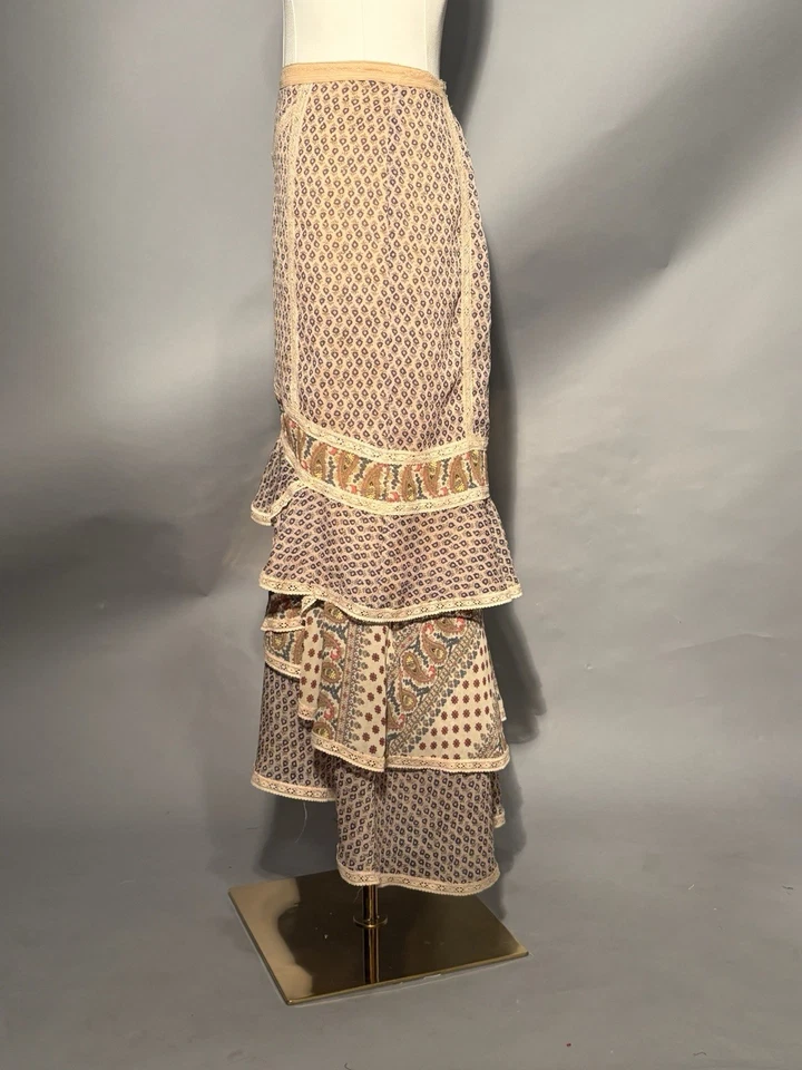 Vintage Style 2000s Y2K Free People XS Small Floral Paisley Skirt Boho Hippie - Image 4 of 4